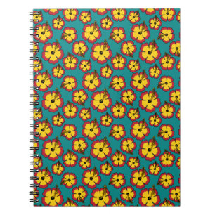 Carnet Motif des fleurs tropicales de l'Hibiscus rouge ja
