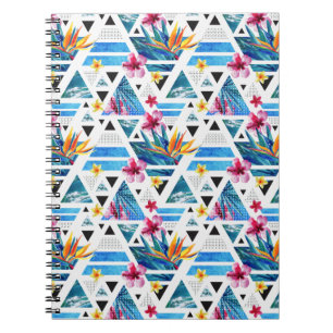 Carnet Motif des fleurs tropicales géométriques
