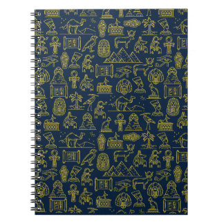 Carnet motif des lettres égyptiennes anciennes est répété