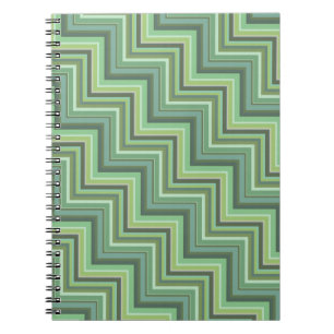 Carnet Motif d'escalier à rayures vert olive