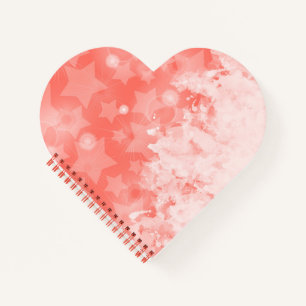 Carnet Motif d'étoiles rose corail Peinture blanche Moder