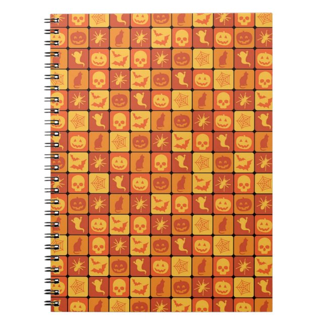 Carnet Motif d'Halloween orange (Devant)