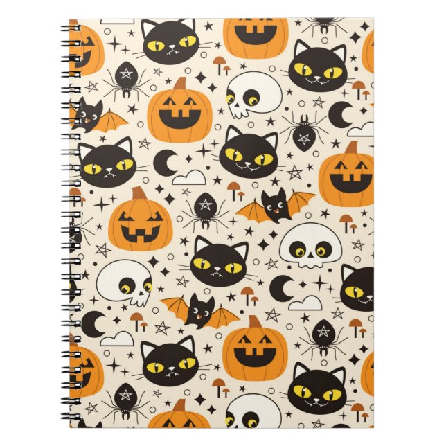 Carnet Motif d'Halloween rétro (Devant)