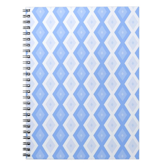 Carnet Motif diamant bleu pâle (Devant)