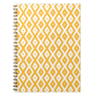 Carnet Motif diamant jaune et blanc soleil