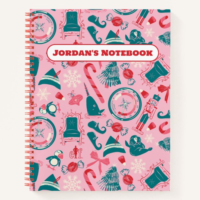 Carnet Motif d'icône encadrée Elf Holiday (Devant)