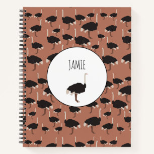 Carnet Motif d'illustration d'Ostrich personnalisé