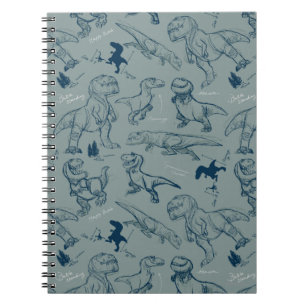 Carnet Motif Dinosaur Sketch