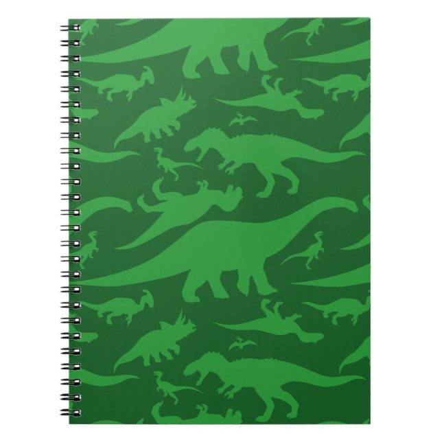 Carnet Motif Dinosaur Vert (Devant)