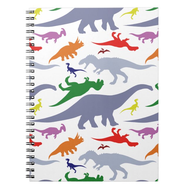 Carnet Motif Dinosaure coloré (Lumière) (Devant)