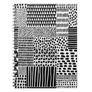 Carnet Motif doodle noir et blanc sans couture. Dessin ma