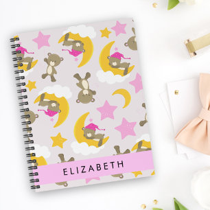 Carnet Motif D'Ours, Nounours, Étoiles, Votre Nom