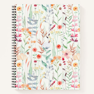 Carnet Motif du jardin de fleurs Pastel