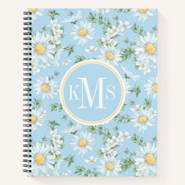 Carnet Motif du jardin fleuri Pastel Daisy (Devant)