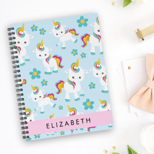 Carnet Motif D'Unicornes, De Bonnes Unicornes, Votre Nom