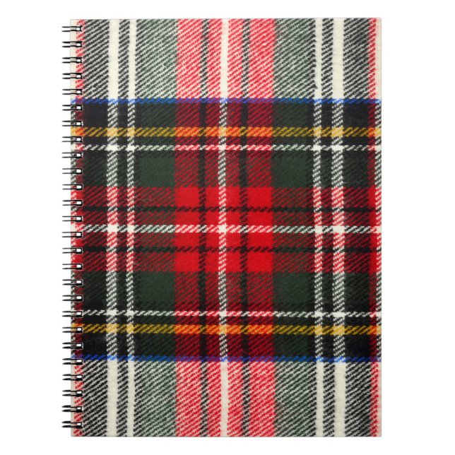 Carnet Motif écossais tartan. Laine rouge et blanche plai (Devant)