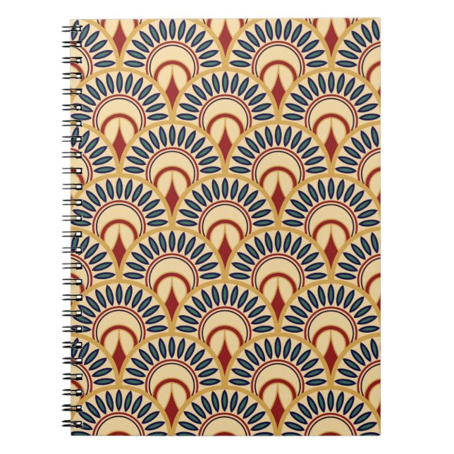 Carnet Motif égyptien Motif à échelle de poisson sans cou (Devant)