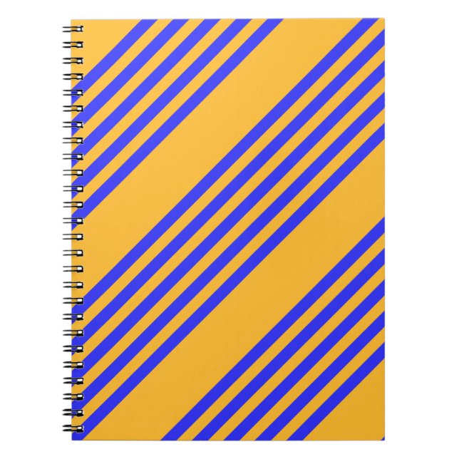 Carnet Motif électrique bleu et jaune cinq bandes (Devant)