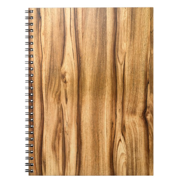Carnet Motif en bois vertical de grain (Devant)