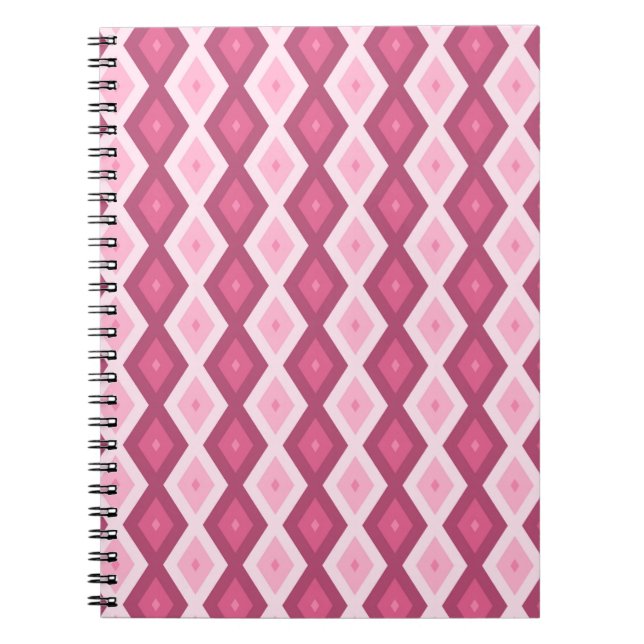 Carnet Motif en diamant rose (Devant)