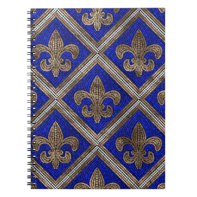 Carnet motif en mosaïque de fleur de lis (Devant)