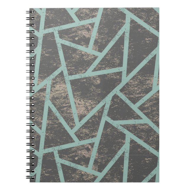 Carnet Motif en mosaïque vert pâle et gris (Devant)