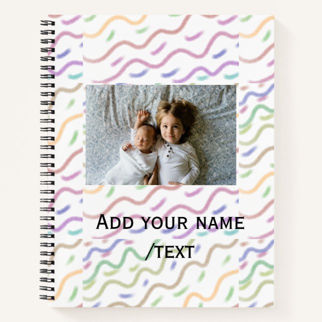 Carnet Motif en spirale aquarelle colorée ajouter le nom  (Devant)