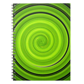 Carnet Motif en spirale noir vert