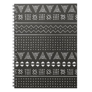 Carnet Motif ethnique tribal noir et blanc avec géométrie