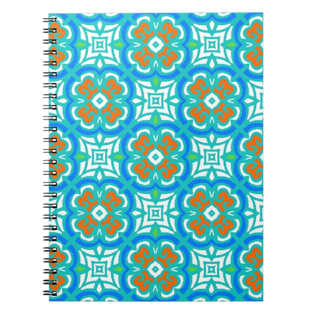 Carnet Motif ethnique turquoise (Devant)