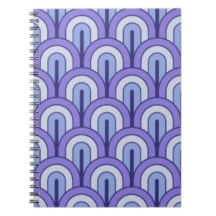 Carnet Motif éventail géométrique dégradé rétro