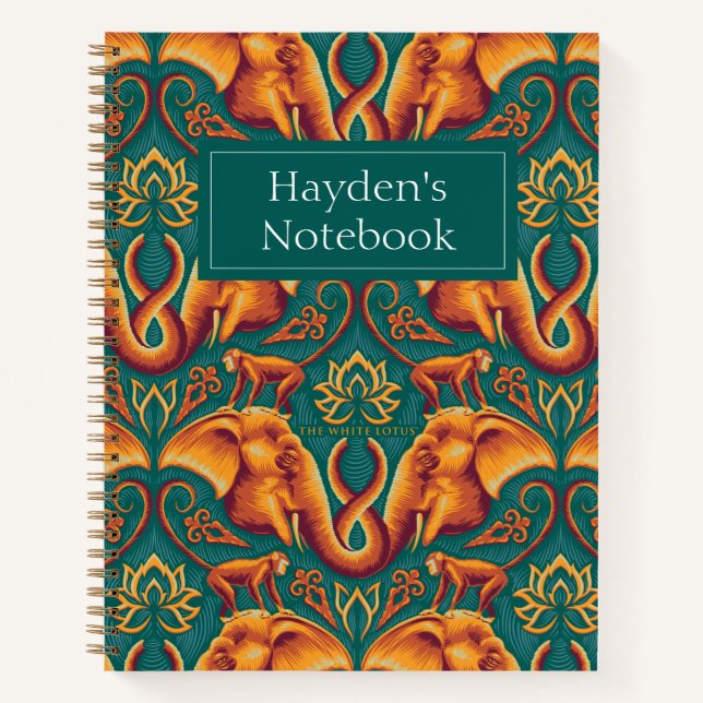 Carnet Motif Exotique Tapisserie Safari - Le Lotus Blanc (Devant)