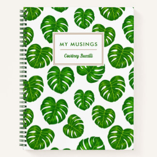 Carnet Motif Feuille de Monstera Tropicale Verte