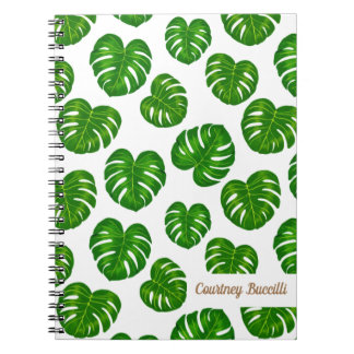 Carnet Motif Feuille de Monstera Tropicale Verte