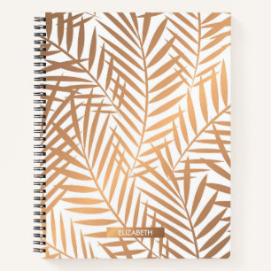 Carnet Motif feuille de palmier d'or
