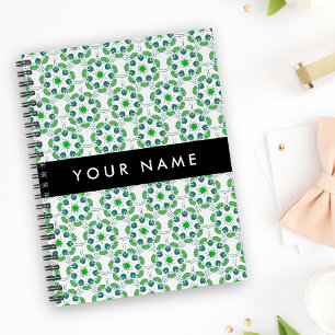 Carnet Motif feuille, Feuilles verts, votre nom