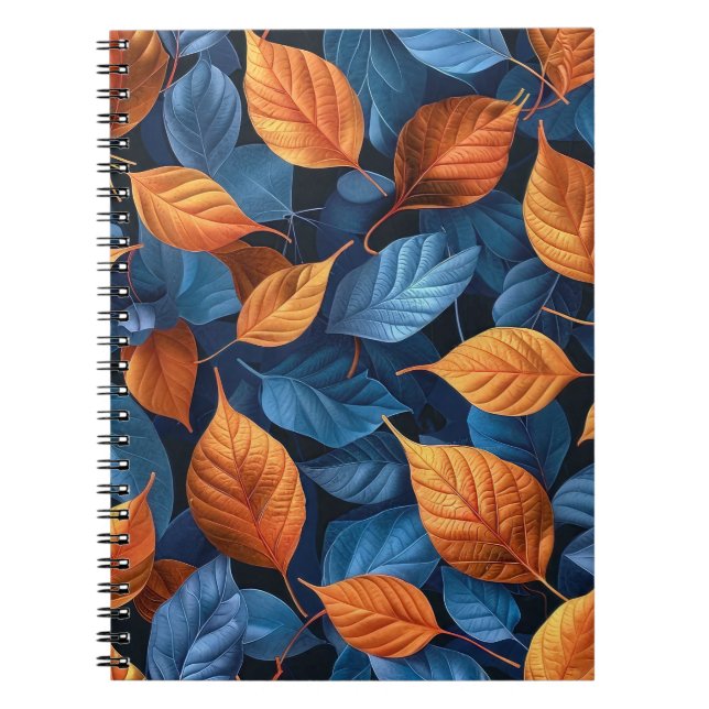Carnet Motif feuille multicolore (Devant)