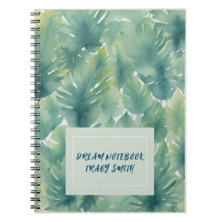 Carnet Motif Feuille tropical aquarelle