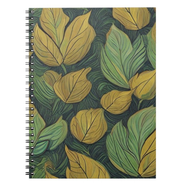 Carnet Motif feuille vert (Devant)