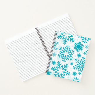 Carnet Motif Flocon de Neige Bleu