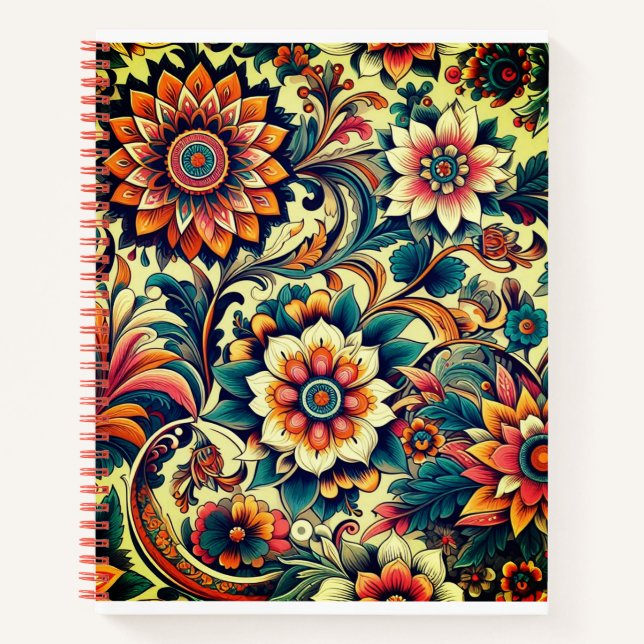 Carnet Motif floral Ai coloré (Devant)
