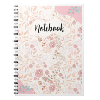 Carnet Motif floral beige rose - Élégant féminin