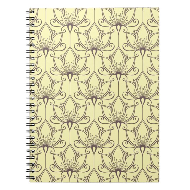 Carnet Motif floral crème (Devant)
