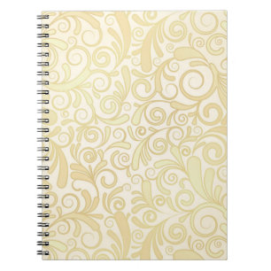 Carnet Motif floral de feuille d'or