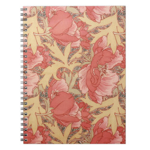 Carnet Motif floral de Nouveau d'art de pavots de William