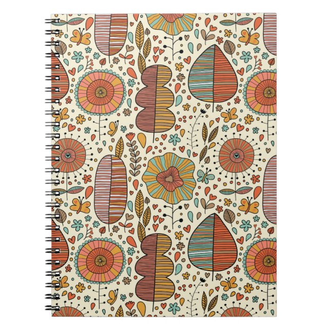 Carnet Motif floral d'été fait de feuille (Devant)