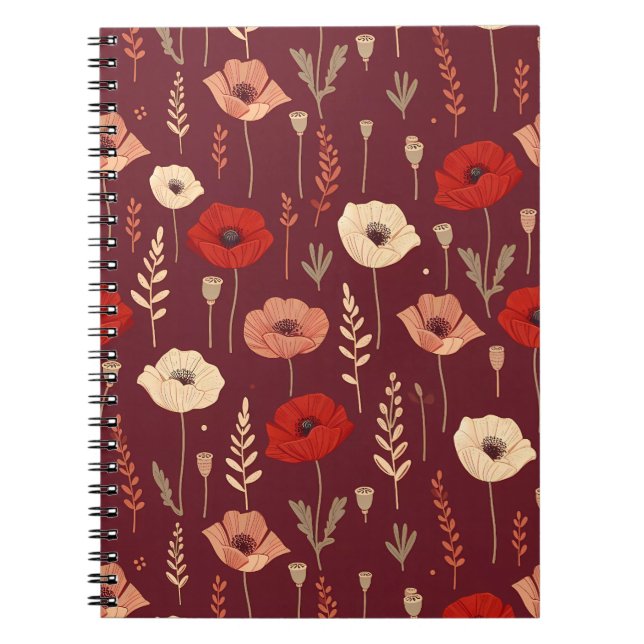 Carnet Motif floral du pavot (Devant)