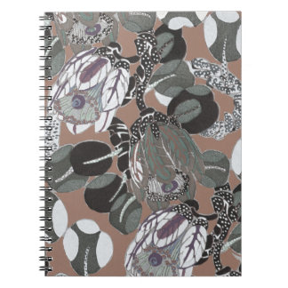 Carnet motif floral gris Brown