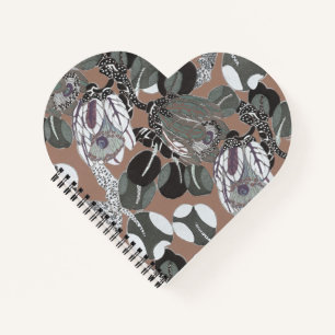 Carnet motif floral gris Brown