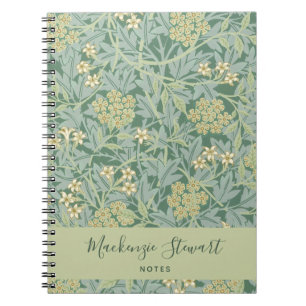 Carnet Motif floral jasmin vert